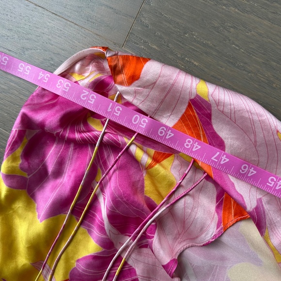 Retrofete Keaton Botanical Floral Pink Silk Strapless Gown Maxi Dress - SMALL - Picture 13 of 13